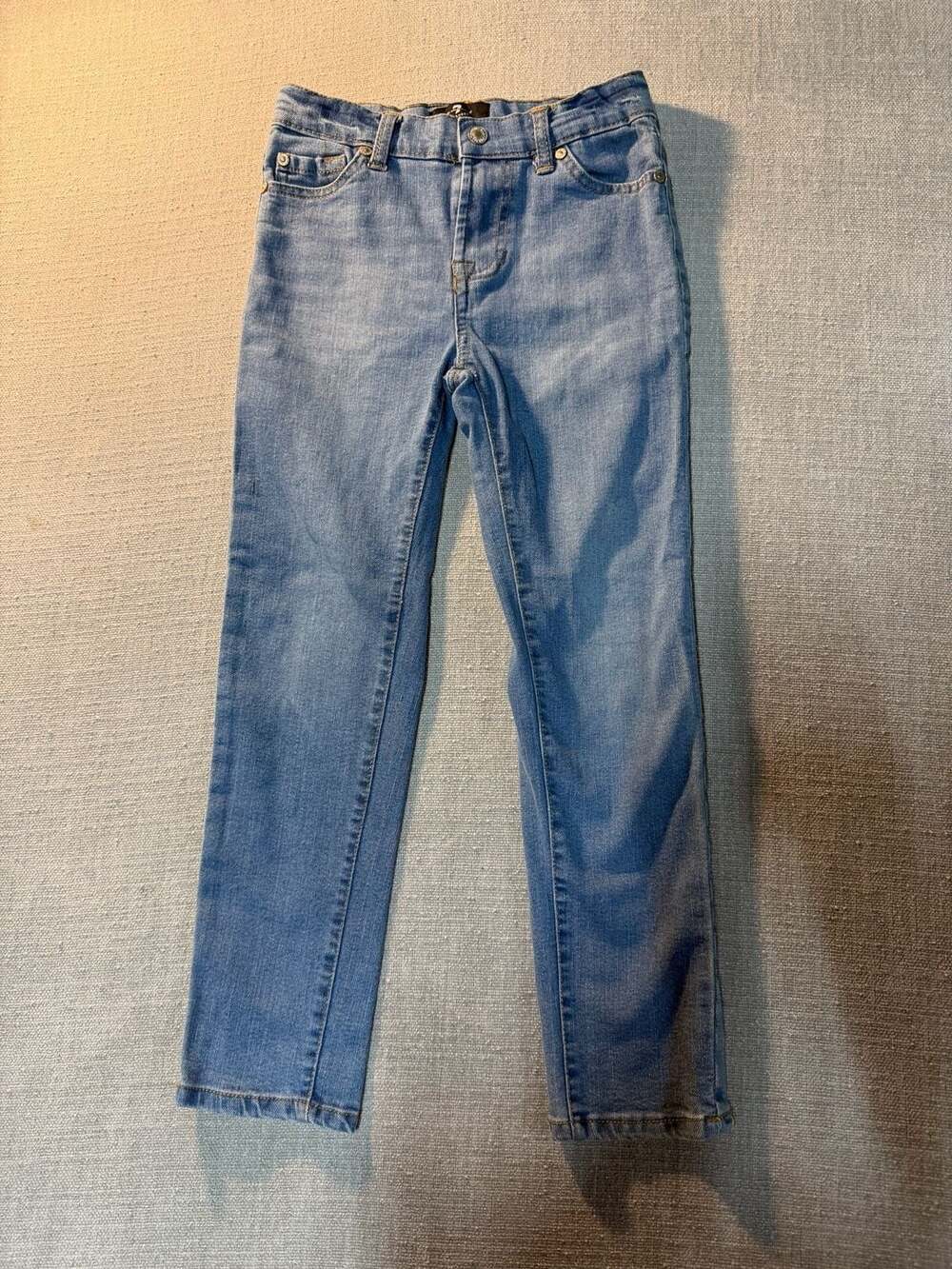 Girls 7 For All Mankind Skinny Jeans Size 7 Blue Stretch Denim
